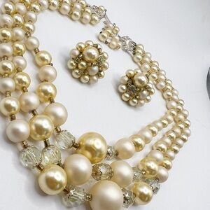 Vintage Beaded Yellow Buttercream Set